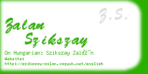 zalan szikszay business card